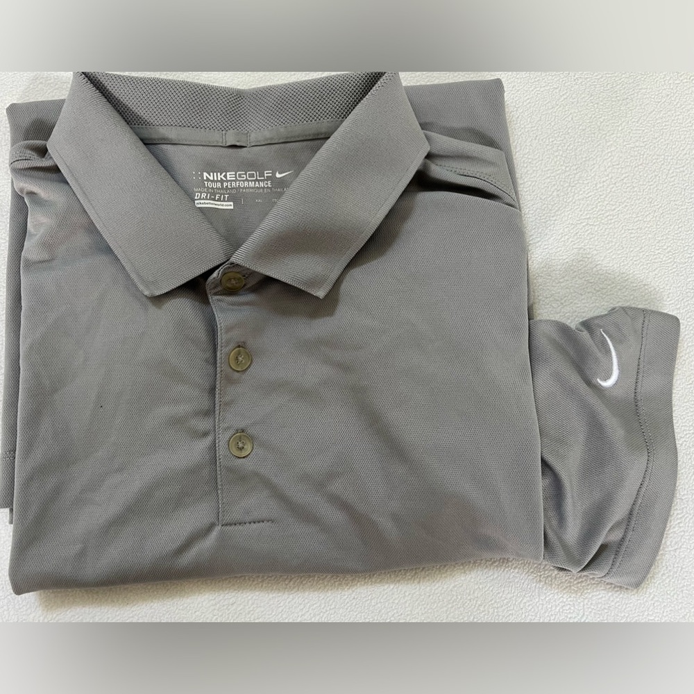 🔥RARE / Nike GOLF DRI-FIT SOLID Polo 358324-012 Men's SIZE 2XL/XXL COLOR GREY
